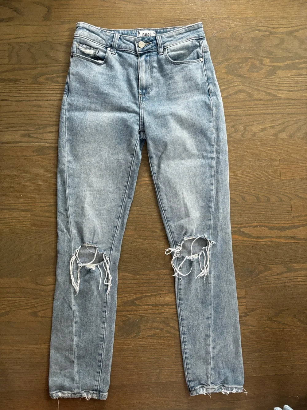 Paige Hoxton Slim Women’s Size 26 Light Blue Jeans in Mariska​to distressed